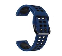 VMBVBHMDF 20 22mm Universal Double Breasted Square Hole Silicone Strap Fit For Garmin Forerunner 570 265 255/Vivoactive 4 3 Replacement Strap(Blue black,20mm)