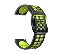 VMBVBHMDF 20 22mm Universal Double Breasted Square Hole Silicone Strap Fit For Garmin Forerunner 570 265 255/Vivoactive 4 3 Replacement Strap(Black green,20mm)