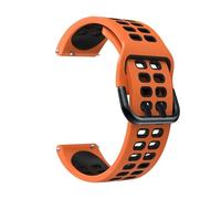 VMBVBHMDF 20 22mm Universal Double Breasted Square Hole Silicone Strap Fit For Garmin Forerunner 570 265 255/Vivoactive 4 3 Replacement Strap(Orange black,20mm)