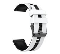 VMBVBHMDF 20 22mm Universal Dual Tone Vertical Silicone Strap Fit For Samsung Gear S3 Frontier/Galaxy Watch 6/5/4/Active 2/46mm Replacement Strap(White black,22mm)