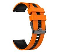 VMBVBHMDF 20 22mm Universal Dual Tone Vertical Silicone Strap Fit For Samsung Gear S3 Frontier/Galaxy Watch 6/5/4/Active 2/46mm Replacement Strap(Orange black,20mm)