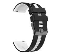 VMBVBHMDF 20 22mm Universal Dual Tone Vertical Silicone Strap Fit For Samsung Gear S3 Frontier/Galaxy Watch 6/5/4/Active 2/46mm Replacement Strap(Black and white,20mm)