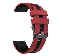 VMBVBHMDF 20 22mm Universal Dual Tone Vertical Silicone Strap Fit For Samsung Gear S3 Frontier/Galaxy Watch 6/5/4/Active 2/46mm Replacement Strap(Red black,20mm)