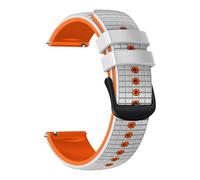 VMBVBHMDF 20 22MM Universal Grid Pattern Two Color Silicone Strap fit for Garmin Venu 4/3/2s Vivoactive 6/5/4/3 Replacement Strap(White Orange,22mm)