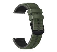VMBVBHMDF 20 22MM Universal Grid Pattern Two Color Silicone Strap fit for Garmin Venu 4/3/2s Vivoactive 6/5/4/3 Replacement Strap(Army Green Black,22mm)