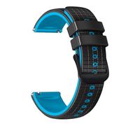 VMBVBHMDF 20 22MM Universal Grid Pattern Two Color Silicone Strap fit for Garmin Venu 4/3/2s Vivoactive 6/5/4/3 Replacement Strap(Black Blue,22mm)