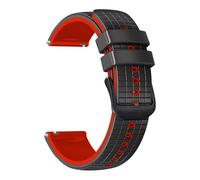 VMBVBHMDF 20 22MM Universal Grid Pattern Two Color Silicone Strap fit for Garmin Venu 4/3/2s Vivoactive 6/5/4/3 Replacement Strap(Black Red,22mm)