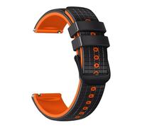VMBVBHMDF 20 22MM Universal Grid Pattern Two Color Silicone Strap fit for Garmin Venu 4/3/2s Vivoactive 6/5/4/3 Replacement Strap(Black Orange,22mm)