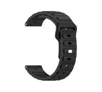 VMBVBHMDF 20 22mm universal I-shaped flat silicone strap fit for Samsung Galaxy Watch 7 6 5 4 40mm 44mm sports replacement watch strap(Black,20mm)