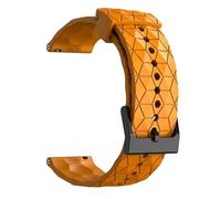 VMBVBHMDF 20 22mm Universal Sports Soccer Pattern Rubber Strap Fit For Samsung Gear S3 Frontier/Galaxy Watch 7/6/5/Active 2 Replacement Strap(Amber yellow,22mm)