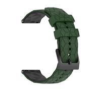 VMBVBHMDF 20 22mm Universal Two-color Football Patterned Silicone Strap Fit For Samsung Galaxy Watch 7/6/5/Active 2 Replacement Strap(Green Black,20mm)