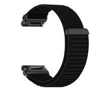 VMBVBHMDF 20mm 22mm 26mm QuickFit Mountain Pattern Nylon Loop Strap Fit For Garmin Fenix8/Fenix7X/EpixProTactix8 Forerunner 965 955 255 265 Strap(Black,20mm)
