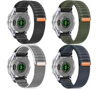 VMBVBHMDF 22mm 26mm Nylon QuickFit Watch Strap Band Fit For Garmin Fenix 7 6 5 E 8 47mm Instinct 3 45 Mm Epix 2 Pro 47mm Forerunner 955 Bracelet(Black,26mm)