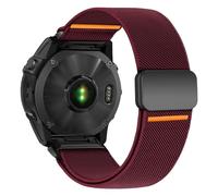 VMBVBHMDF 22mm 26mm Quick Fit Strap Fit For Garmin Fenix 8 7 Pro 7S 6X 6 5X 5Plus Venu3 Tactix 7 Elastic Bracelet Correa Fenix 8 Band(Wine red,22mm)