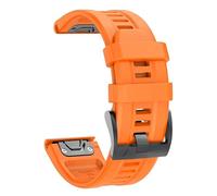 VMBVBHMDF 22mm 26mm QuickFit Steel Buckle Silicone Strap Suitable Fit For Garmin Fenix 8 7 7X 5Plus 6XPro Enduro 2 Epix Gen 2 Replacement Strap(Orange,22mm)