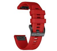 VMBVBHMDF 22mm 26mm Silicone Strap Fit For Garmin Fenix 7X 7 Pro Solar 6X 6 Sapphire 5 5X Plus 3 3HR Epix Approach S62 60 QuickFit Watch Band(Red,22mm)