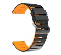 VMBVBHMDF 22MM Universal Piano Key Dual Color Silicone Strap Fit For Huawei Watch GT6/GT6Pro GT5 GT4 GT3 46mm Replacement Strap(Black Orange)