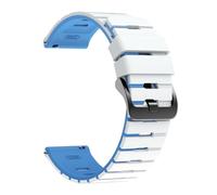VMBVBHMDF 22MM Universal Piano Key Dual Color Silicone Strap Fit For Huawei Watch GT6/GT6Pro GT5 GT4 GT3 46mm Replacement Strap(White Blue)