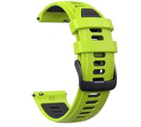 VMBVBHMDF 22mm Universal Two-color Silicone Strap Fit For Garmin Forerunner 965、955、945、935、745、255、265、Vivoactive 4、Venu 2 Replace The Watch Strap(Green and black)