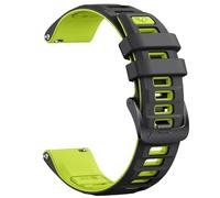 VMBVBHMDF 22mm Universal Two-color Sports Silicone Strap Fit For Replacement Strap Of Garmin Forerunner 255/265/vivo Active 4 Bracelet(Black green)