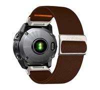 VMBVBHMDF 26/22mm Elastic Nylon Loop Strap Fit For Garmin Fenix 8 E 5 5X 6X 6 7 7X Pro/TACTIX/Mk2 Mk2i G1/Enduro 2 3 Sport Bracelet Watchband(Brown,22mm)