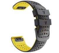 VMBVBHMDF 26 22mm Quickfit Silicone Band Fit For Garmin Fenix 7X 7 5 5X Plus 6X 6 Pro 3HR Forerunner 935 945 Enduro Epix Gen 2 Watch Bracelet(Black Yellow,22mm)