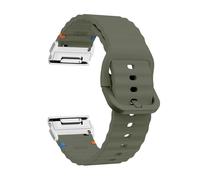 VMBVBHMDF 26mm 22mm Silicone Strap Fit For Garmin Fenix 8 E 7 7X 6X Pro 5XPlus Epix Pro Gen 2 47mm 51mm/Enduro 3 QuickFit Watchband Bracelet(Green silver,22mm)