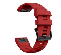 VMBVBHMDF Fit For Garmin Fenix 8 7 7X Pro Forerunner 965 955 Strap 20/22/26mm Monochrome Quick Release Stainless Steel Buckle Silicone Strap(Red,20mm)