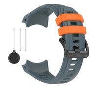 VMBVBHMDF Fit For Garmin Instanct3 45 50mm Dual Color Silicone Seamless Strap(Twilight Blue orange,50mm)