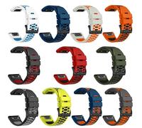 VMBVBHMDF Fit For Garmin Instinct 2X Solar QuickFit Silicone Watch Strap Watchband 26mm 22mm Fit For Garmin Fenix 6X 6 Pro 5X 5 Plus 7X 7 Bracelet(Green Black,22mm)