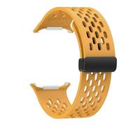 VMBVBHMDF Folding Buckle Silicone Strap Fit For Samsung Galaxy Watch 7 Ultra 47mm Band Breathable Bracelet For Watch Ultra Watchband(Yellow)