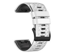 VMBVBHMDF QuickFit 22mm 26mm Checkered Silicone Strap, Suitable Fit For Garmin Fenix 8 7X 7 7S 6X 6 Pro 5 965 955 945 Epix 2 Strap(White black,26mm)