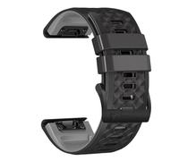 VMBVBHMDF QuickFit 22mm 26mm Checkered Silicone Strap, Suitable Fit For Garmin Fenix 8 7X 7 7S 6X 6 Pro 5 965 955 945 Epix 2 Strap(Black gray,22mm)