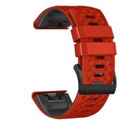 VMBVBHMDF QuickFit 22mm 26mm Checkered Silicone Strap, Suitable Fit For Garmin Fenix 8 7X 7 7S 6X 6 Pro 5 965 955 945 Epix 2 Strap(Red black,26mm)