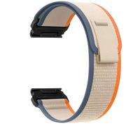 VMBVBHMDF QuickFit 26/22/20mm Wild Diameter Nylon Loop Strap Is Suitable Fit For Garmin Fenix 8 51/47/43mm 7S E Correa Replacement Strap,(Orange with beige,26mm)
