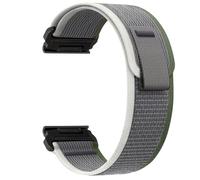 VMBVBHMDF QuickFit 26/22/20mm Wild Diameter Nylon Loop Strap Is Suitable Fit For Garmin Fenix 8 51/47/43mm 7S E Correa Replacement Strap,(Green with gray,26mm)