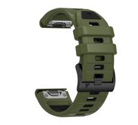 VMBVBHMDF QuickFit 26mm 22mm Fenix8 Band Fit For Garmin Fenix E 8 47 51mm 7 7X 6 6X 5 5X/Epix GEN 2/Enduro 3 Two-Tone Silicone Strap Bracelet(Military green black,22mm)