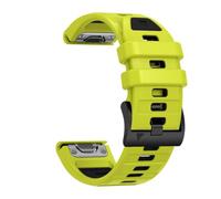 VMBVBHMDF QuickFit 26mm 22mm Fenix8 Band Fit For Garmin Fenix E 8 47 51mm 7 7X 6 6X 5 5X/Epix GEN 2/Enduro 3 Two-Tone Silicone Strap Bracelet(Lime black,26mm)