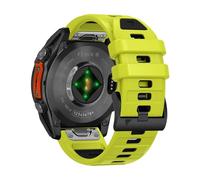 VMBVBHMDF QuickFit 26mm 22mm Two-Tone Silicone Band Fit For Garmin Fenix E 8 7 7X 6 6X 5 5X/Epix Pro 47mm 51mm/Enduro 3 Strap Bracelet(Green Black,26mm)