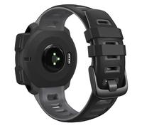 VMBVBHMDF Soft Silicone Strap Fit For Garmin Instinct Solar Crossover Tactical Esports Tide Watch Band Instinct 2 Solar Watch Bracelet(Black gray)
