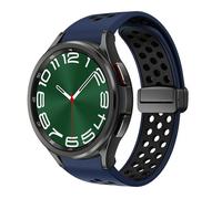 VMBVBHMDF Strap For Samsung Galaxy Watch 6 Classic 47mm 43mm 46mm D-Buckle Bracelet Galaxy Watch 7/6/4/5 Pro 45mm 40mm 44mm Band(Midnight Blue Black)