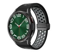 VMBVBHMDF Strap For Samsung Galaxy Watch 6 Classic 47mm 43mm 46mm D-Buckle Bracelet Galaxy Watch 7/6/4/5 Pro 45mm 40mm 44mm Band(Black gray)