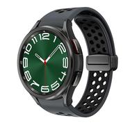 VMBVBHMDF Strap For Samsung Galaxy Watch 6 Classic 47mm 43mm 46mm D-Buckle Bracelet Galaxy Watch 7/6/4/5 Pro 45mm 40mm 44mm Band(Gray Black)