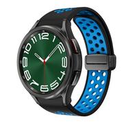 VMBVBHMDF Strap For Samsung Galaxy Watch 6 Classic 47mm 43mm 46mm D-Buckle Bracelet Galaxy Watch 7/6/4/5 Pro 45mm 40mm 44mm Band(Black blue)
