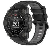 VMBVBHMDF Two-tone Silicone Strap Fit For Garmin Instinct 3 50mm 45mm Comfortable Bracelet Band Fit For Garmin Instinct 3 45mm 50mm Belt(Black ash,50mm)