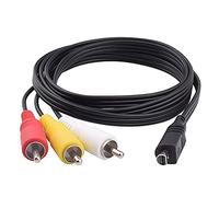 VMC-15FS AV A/V Audio Video Cable Replacement 10Pin AV 3RCA Video Cord Compatible with Handycam Camcorder DCR-SR90/ DPP-EX50/ HDR-CX7/ HDR-FX7 DCR-DVD301 DVD305 DVD308 and More Models (3.9ft)