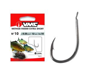 VMC Method Feeder Hook 7005 Extra Strong and Short Leader Hook 12 cm #8