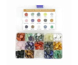 VMDEKK 15pcs Healing Crystals Set,Tumbled Stone and Gemstones Bulk, Natural Polished Stones rocks and Quartz Crystal, Chakra Stone for Reiki,Meditation, Home Decorate Crystal Gifts for Beginner