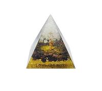 VMDEKK Moonstone Crystal Orgone Pyramid Crystal Energy Tower Nature Reiki Chakra Crushed Stone Flower of Life Crystal Orgonite Pyramid Healing Chakra Pyramid Festival Gift for Lover