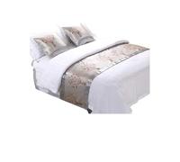 VMDVBNA Bed Runners Embroidery Bedspread Pillowcase Decoration For Home Hotel Living Room(Color 01,50x210cm 1.5m bed)